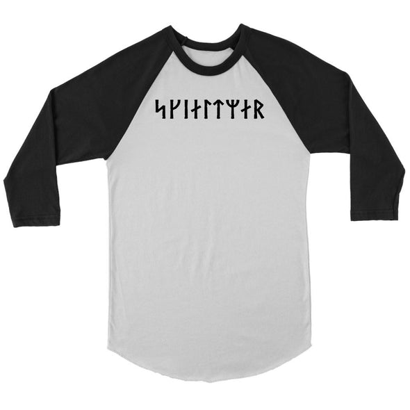 Shieldmaiden Skjaldmaer Black Runes Unisex Raglan ShirtT-shirtCanvas Unisex 3/4 RaglanWhite/BlackS