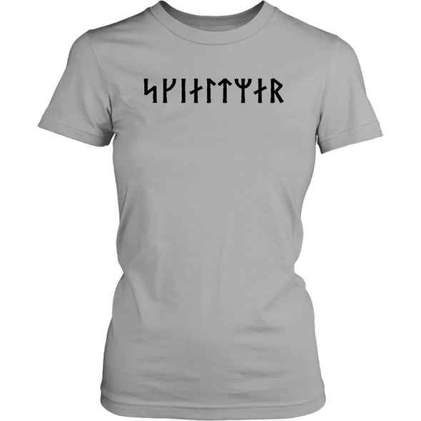 Shieldmaiden Skjaldmaer Black Runes Womens T-ShirtT-shirtDistrict Womens ShirtSilverXS