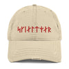 Shieldmaiden Skjaldmær Red Runes Distressed CapKhaki