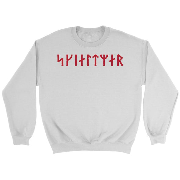 Shieldmaiden Skjaldmaer Red Runes Unisex Crewneck SweatshirtT-shirtCrewneck SweatshirtWhiteS