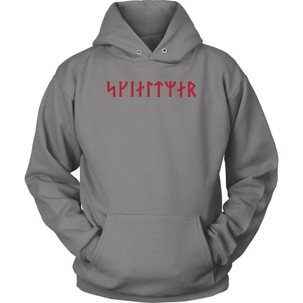 Shieldmaiden Skjaldmaer Red Runes Unisex HoodieT-shirtUnisex HoodieGreyS