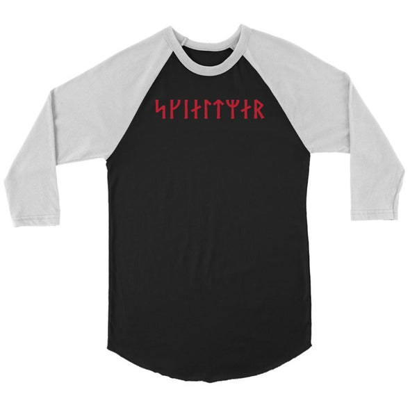 Shieldmaiden Skjaldmaer Red Runes Unisex Raglan ShirtT-shirtCanvas Unisex 3/4 RaglanBlack/WhiteS