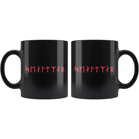 Shieldmaiden Skjaldmaer Runes Black Ceramic Mug 11ozDrinkware