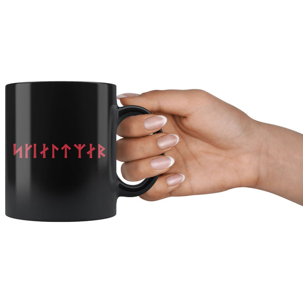 Shieldmaiden Skjaldmaer Runes Black Ceramic Mug 11ozDrinkware