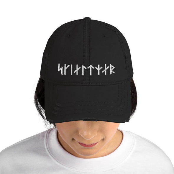 Shieldmaiden Skjaldmær Runes Distressed Cap