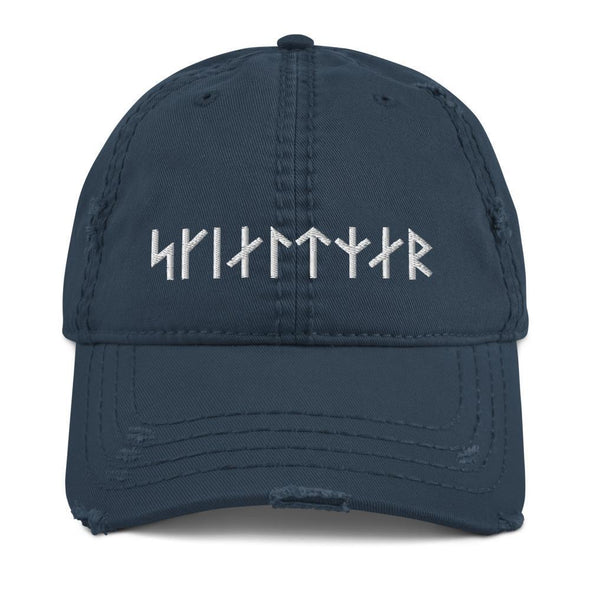 Shieldmaiden Skjaldmær Runes Distressed CapNavy