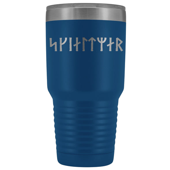 Shieldmaiden Skjaldmaer Runes Etched Tumbler 30ozTumblersBlue