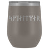 Shieldmaiden Skjaldmaer Runes Etched Wine Tumbler 12ozWine TumblerPewter