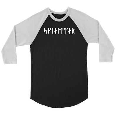 Shieldmaiden Skjaldmaer Runes Unisex Raglan ShirtT-shirtCanvas Unisex 3/4 RaglanBlack/WhiteS