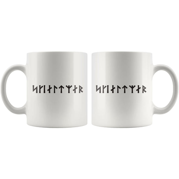 Shieldmaiden Skjaldmaer Runes White Ceramic MugDrinkware