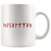 Shieldmaiden Skjaldmaer Runes White Ceramic MugDrinkwareRed Runes