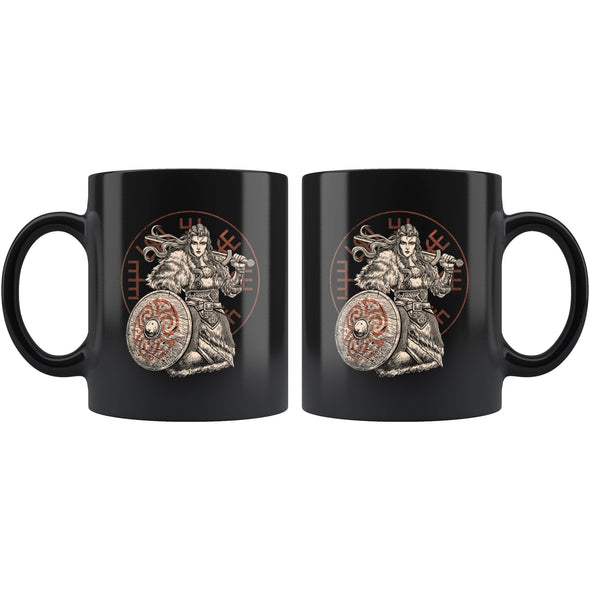 Shieldmaiden Vegvisir Black MugDrinkware