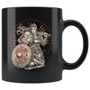 Shieldmaiden Vegvisir Black MugDrinkwareBlonde Hair