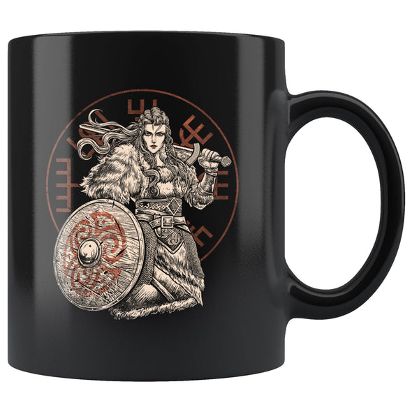 Shieldmaiden Vegvisir Black MugDrinkwareBlonde Hair