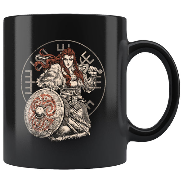 Shieldmaiden Vegvisir Black MugDrinkwareRed Hair