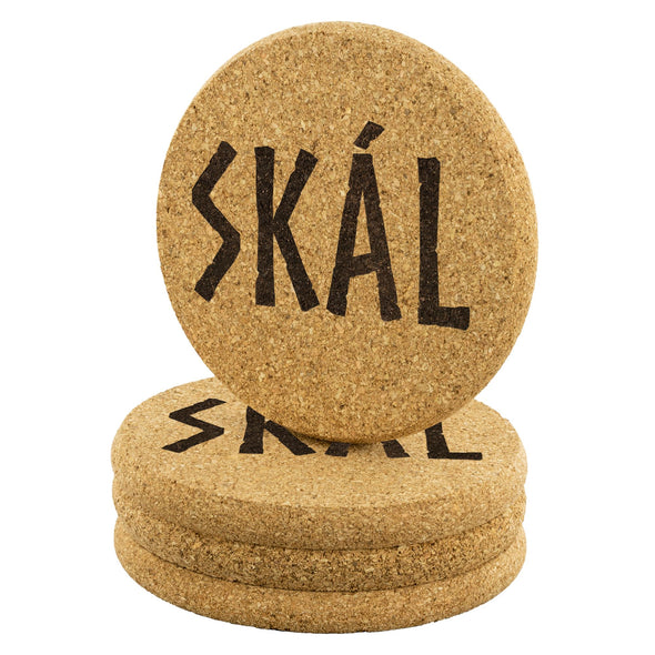 Skál Norse Cheers Round Cork Coasters 4piece SetCoasters