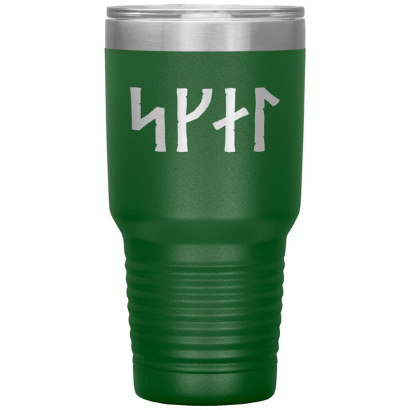 Skál Norse Viking Futhark Runes Etched Tumbler 30ozTumblersGreen