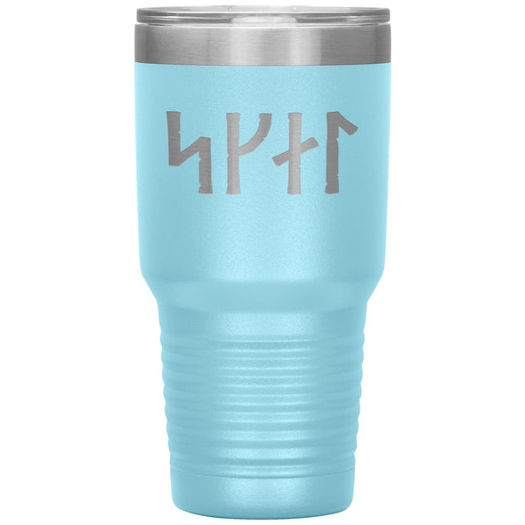 Skál Norse Viking Futhark Runes Etched Tumbler 30ozTumblersLight Blue