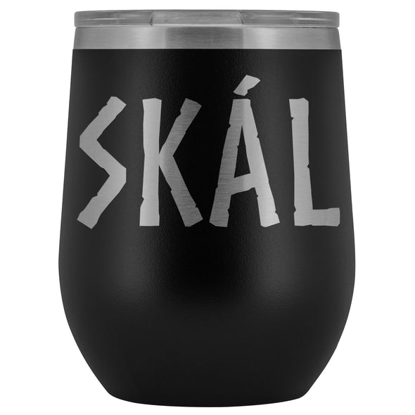 Skál Old Norse Cheers Wine TumblerWine TumblerBlack