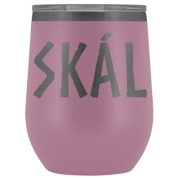 Skál Old Norse Cheers Wine TumblerWine TumblerLight Purple