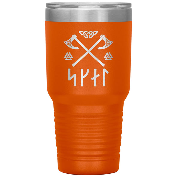 Skál Runes Norse Viking Axe Tumbler 30ozTumblersOrange