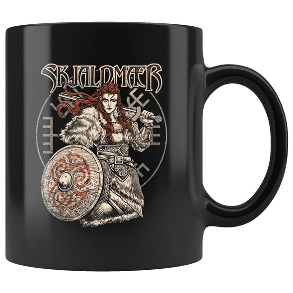 Skjaldmaer Norse Shieldmaiden Black MugDrinkwareRed Hair