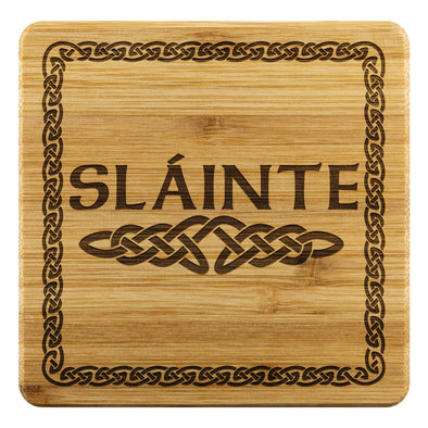 Slainte Gaelic Celtic Knot Wood Coasters x4CoastersBamboo Coaster - 4pc