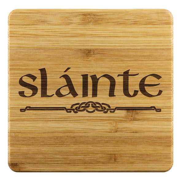 Slainte Gaelic Irish Toast Celtic Bamboo Coaster 4piece SetCoastersBamboo Coaster - 4pc