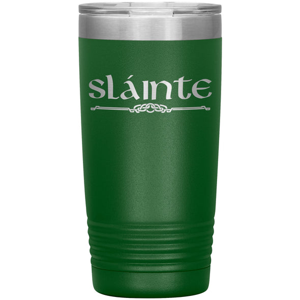 Slainte Gaelic Irish Toast Celtic Etched Tumbler 20ozTumblersGreen