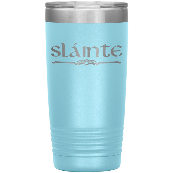 Slainte Gaelic Irish Toast Celtic Etched Tumbler 20ozTumblersLight Blue