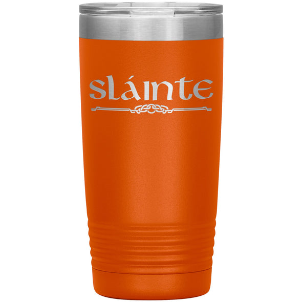 Slainte Gaelic Irish Toast Celtic Etched Tumbler 20ozTumblersOrange