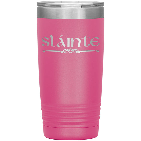 Slainte Gaelic Irish Toast Celtic Etched Tumbler 20ozTumblersPink