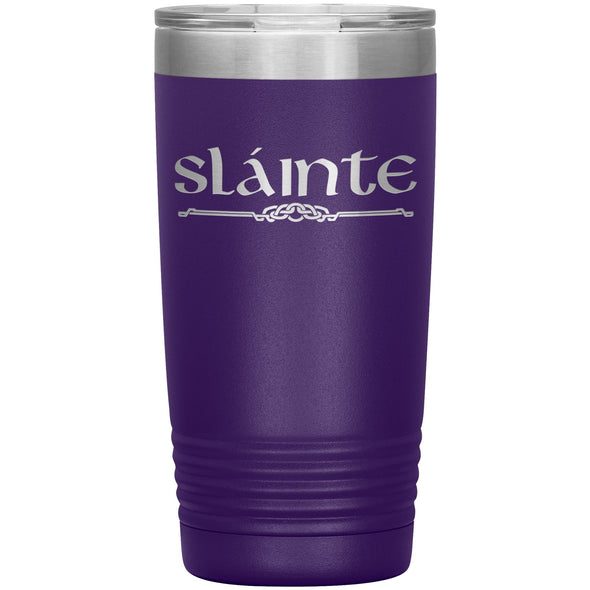 Slainte Gaelic Irish Toast Celtic Etched Tumbler 20ozTumblersPurple