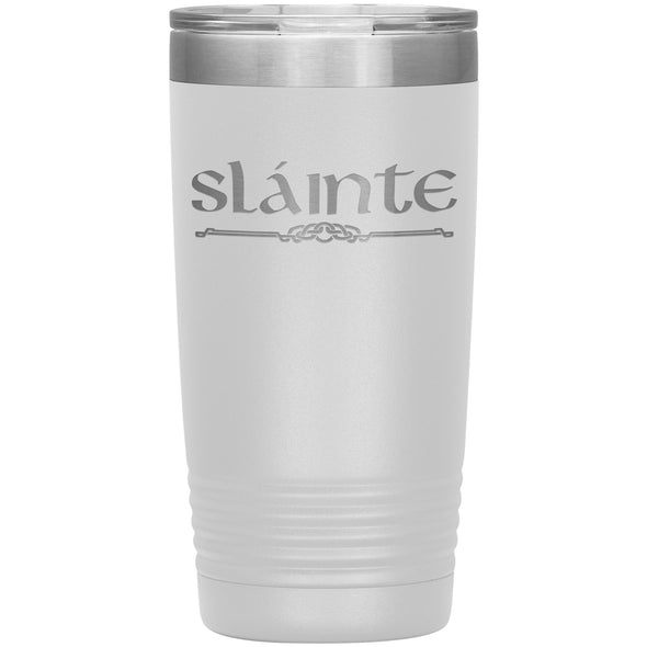 Slainte Gaelic Irish Toast Celtic Etched Tumbler 20ozTumblersWhite