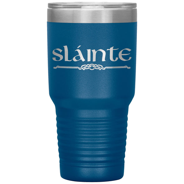 Slainte Gaelic Irish Toast Celtic Etched Tumbler 30ozTumblersBlue