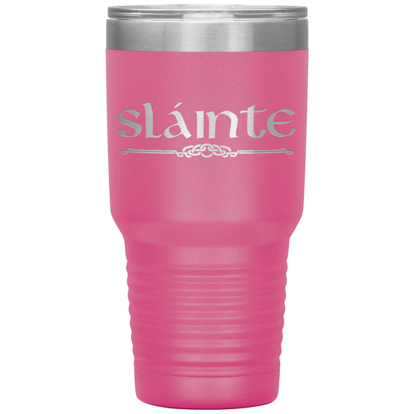 Slainte Gaelic Irish Toast Celtic Etched Tumbler 30ozTumblersPink