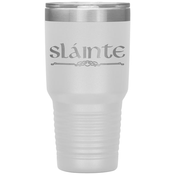 Slainte Gaelic Irish Toast Celtic Etched Tumbler 30ozTumblersWhite