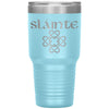 Slainte Gaelic Irish Toast Celtic Heart Knot Etched Tumbler 30ozTumblersLight Blue