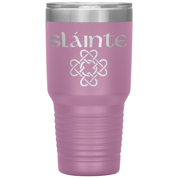 Slainte Gaelic Irish Toast Celtic Heart Knot Etched Tumbler 30ozTumblersLight Purple