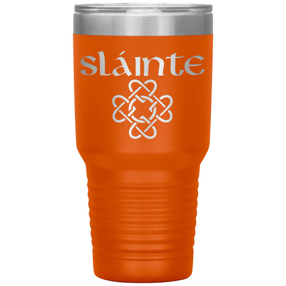 Slainte Gaelic Irish Toast Celtic Heart Knot Etched Tumbler 30ozTumblersOrange