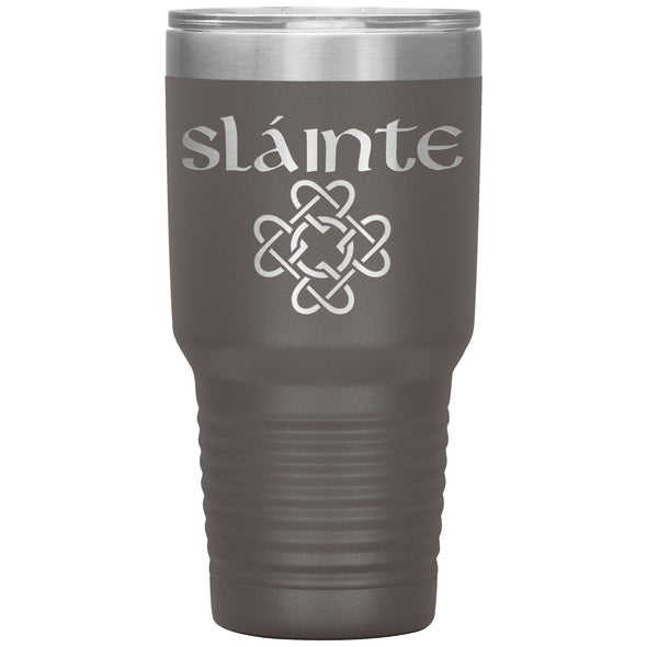 Slainte Gaelic Irish Toast Celtic Heart Knot Etched Tumbler 30ozTumblersPewter