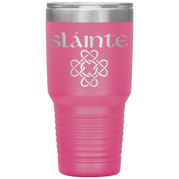 Slainte Gaelic Irish Toast Celtic Heart Knot Etched Tumbler 30ozTumblersPink