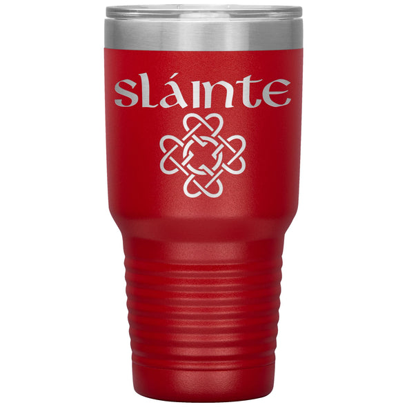 Slainte Gaelic Irish Toast Celtic Heart Knot Etched Tumbler 30ozTumblersRed