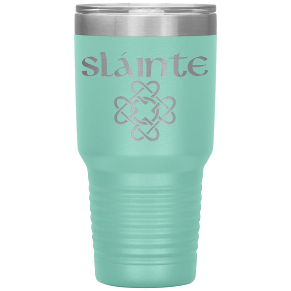 Slainte Gaelic Irish Toast Celtic Heart Knot Etched Tumbler 30ozTumblersTeal