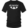 Slainte Gaelic Irish Toast Celtic Shamrocks Cotton T-ShirtT-shirtDistrict Unisex ShirtBlackS