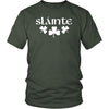 Slainte Gaelic Irish Toast Celtic Shamrocks Cotton T-ShirtT-shirtDistrict Unisex ShirtOliveS