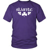Slainte Gaelic Irish Toast Celtic Shamrocks Cotton T-ShirtT-shirtDistrict Unisex ShirtPurpleS