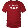 Slainte Gaelic Irish Toast Celtic Shamrocks Cotton T-ShirtT-shirtDistrict Unisex ShirtRedS