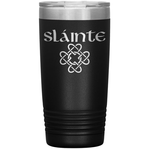 Slainte Gaelic Toast Celtic Heart Knot Etched Tumbler 20ozTumblersBlack