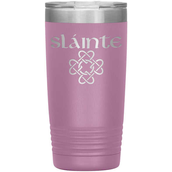 Slainte Gaelic Toast Celtic Heart Knot Etched Tumbler 20ozTumblersLight Purple